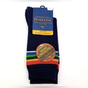 Pendleton Size M Navy Mi Mollet Chaussette Crew Socks 1 Pair